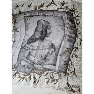 MOSCHINO Vintage Silk Scarf Designer Aesthetic Rome Italian Accesory Woman